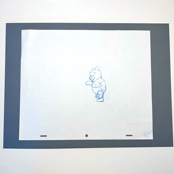 Disney Studios Winnie the Pooh Pencil Drawing With ORIGINAL PRODUCTION MARKS - Picture 3 of 3